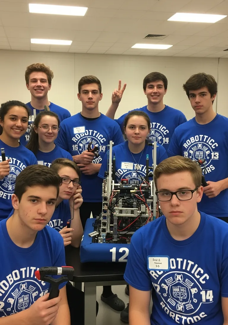 Group of students wearing matching custom printed school club shirts